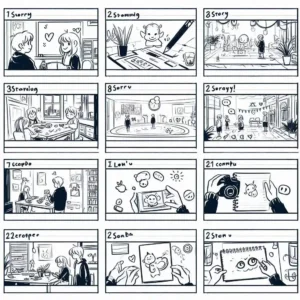 le storyboard d'un booktrailer de roman