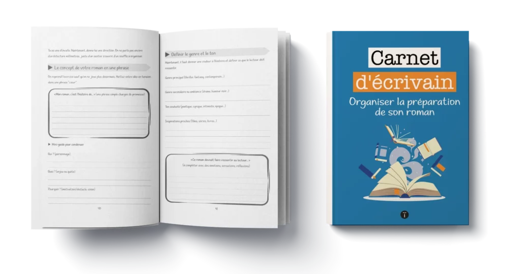 carnet d'écrivain à remplir pour écrire un roman